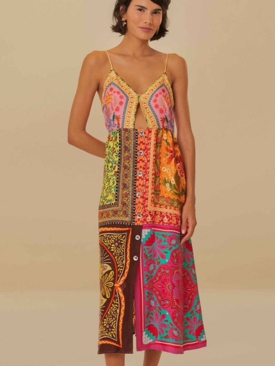 FARM Rio Dresses & Skirts - FARM Rio Multicolor Mixed Scarves Lenzing Ecovero Viscose Mini Dress